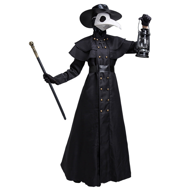 Medieval Plague Doctor Costume with Beak Mask - Multiple Styles