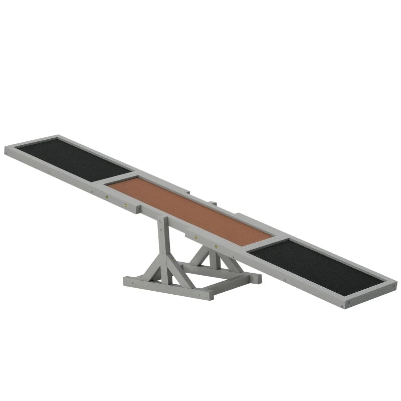 Wooden Dog Agility Seesaw for Outdoor Fun - Black & Brown