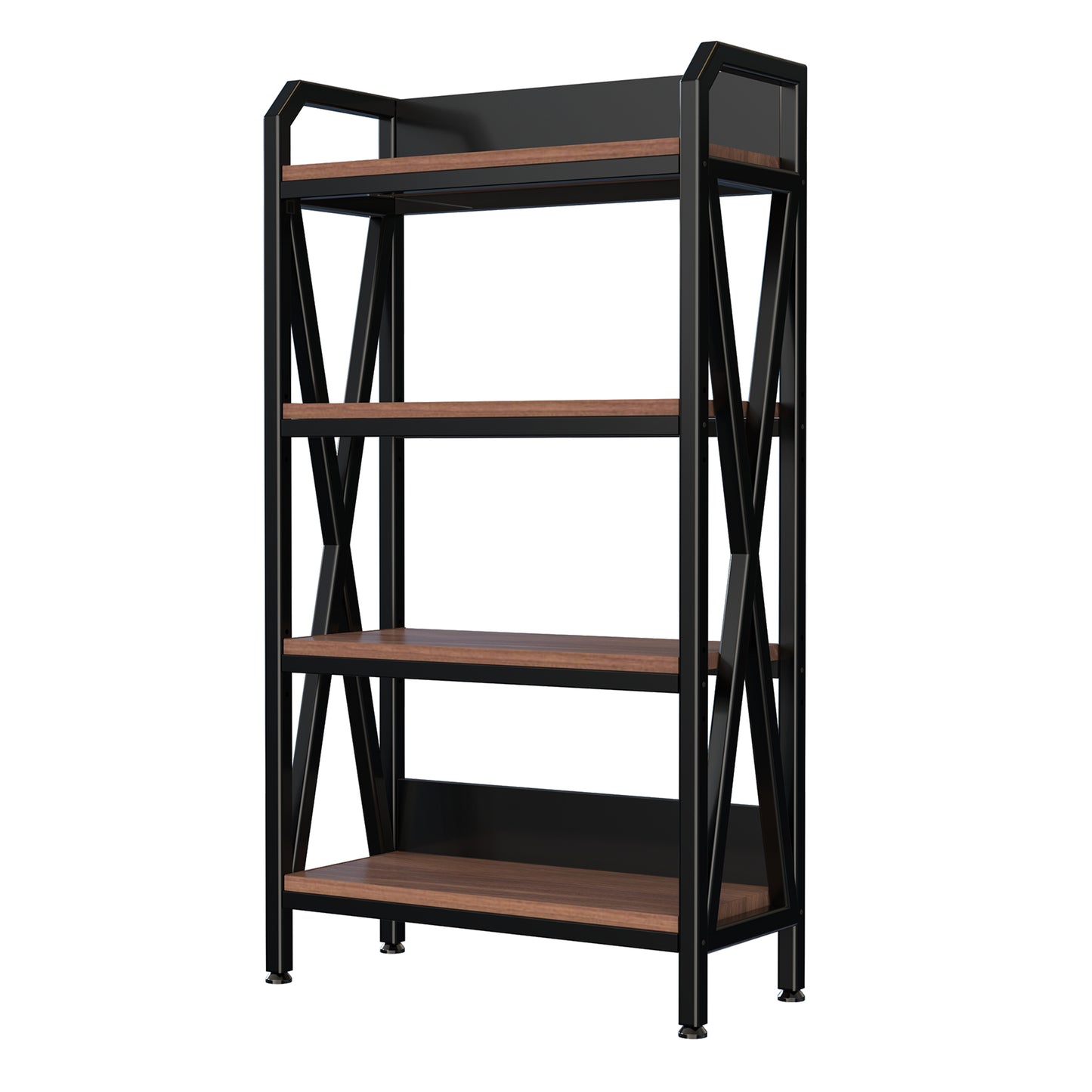 56.3'' Metal and Wooden Bakers Rack - 4-Level Kitchen Storage