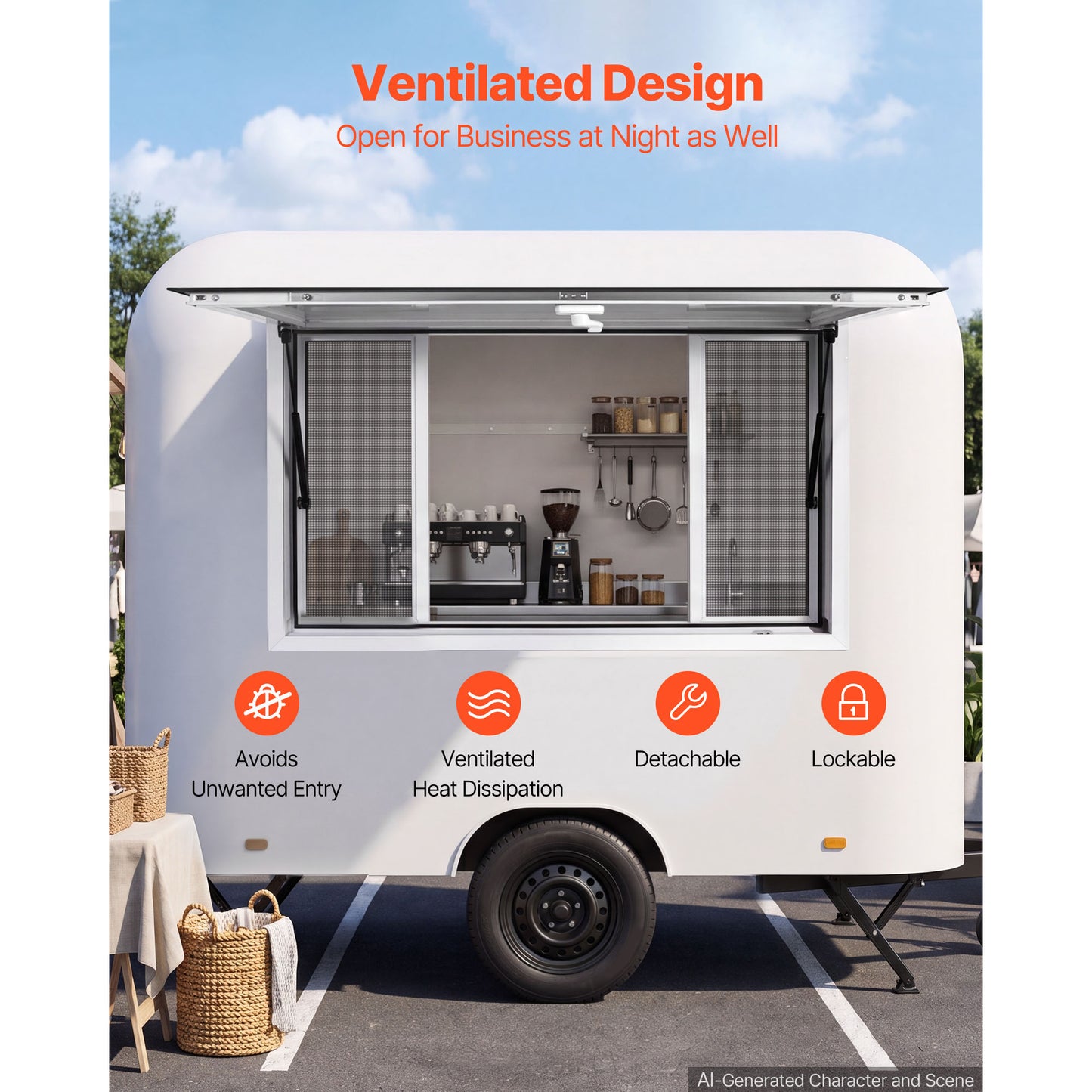 Aluminum Concession Window 60x36 for Food Truck Service with Sliding Screens Rainproof