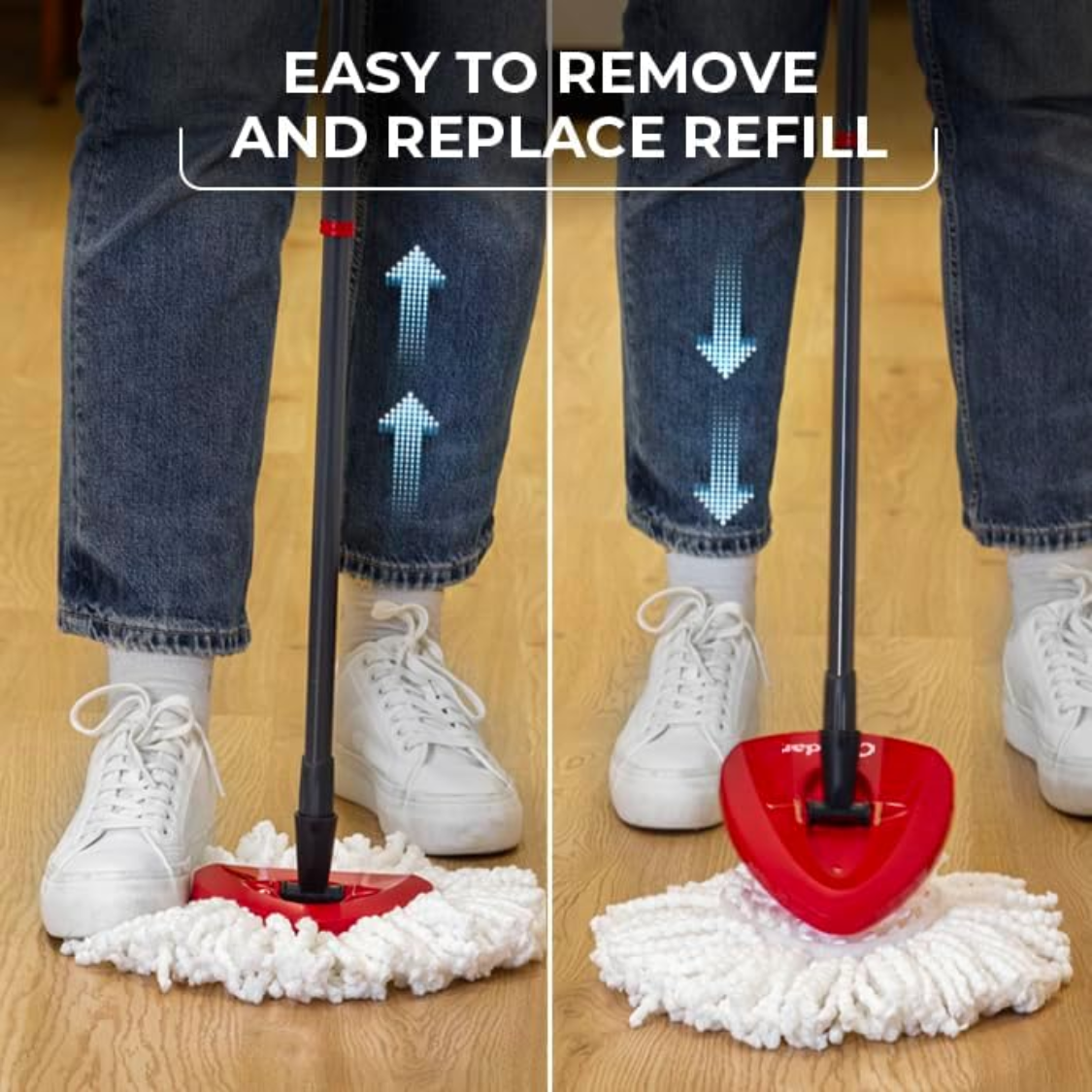 EasyWring Microfiber Spin Mop Bucket Cleaning System - Red Gray