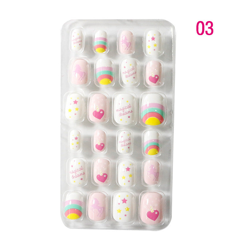 Children's Nail Art Stickers Patch Set - 24-Piece Kids Nail Tips