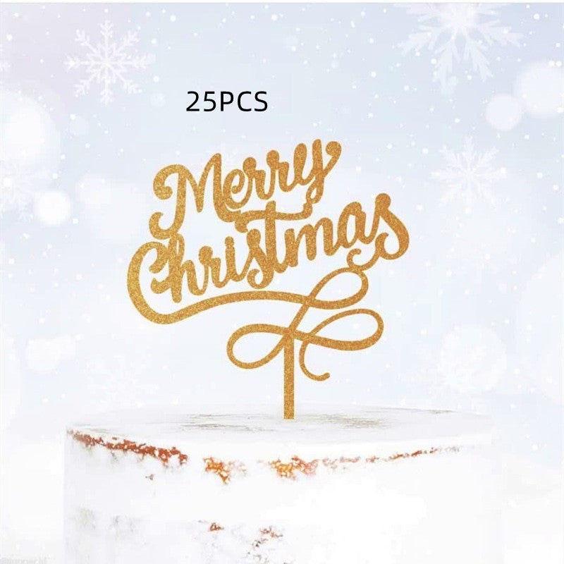 Decorative Acrylic Cake Card Plug-in Set for Holiday Cakes - Multiple Styles & Quantities