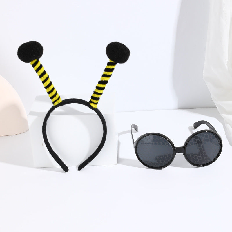 Bees Party Headband Glasses Set for Kids and Adults - Unisex Costume Accessory