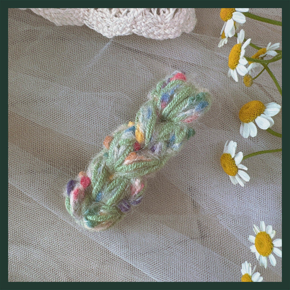 Hand-Crocheted Embroidered Hair Clip, Multiple Colors