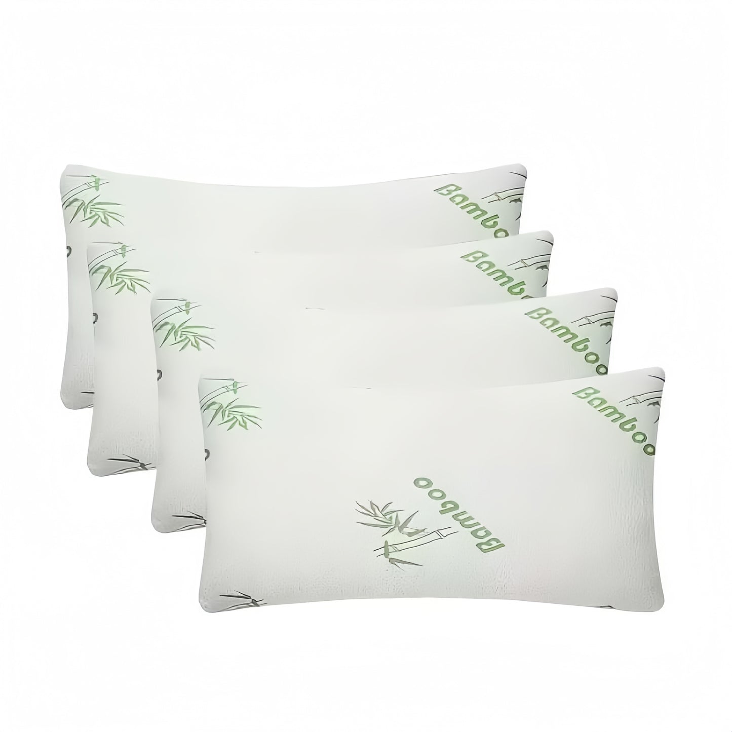 King Size Bamboo Rayon Shredded Memory Foam Pillows - Adjustable Soft & Firm, Washable Cover, Pack of 2 & 4