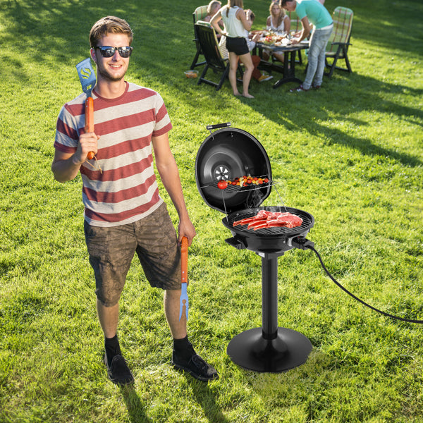 Electric BBQ Grill with Stand - Portable 1600W Indoor Outdoor Electric Grill