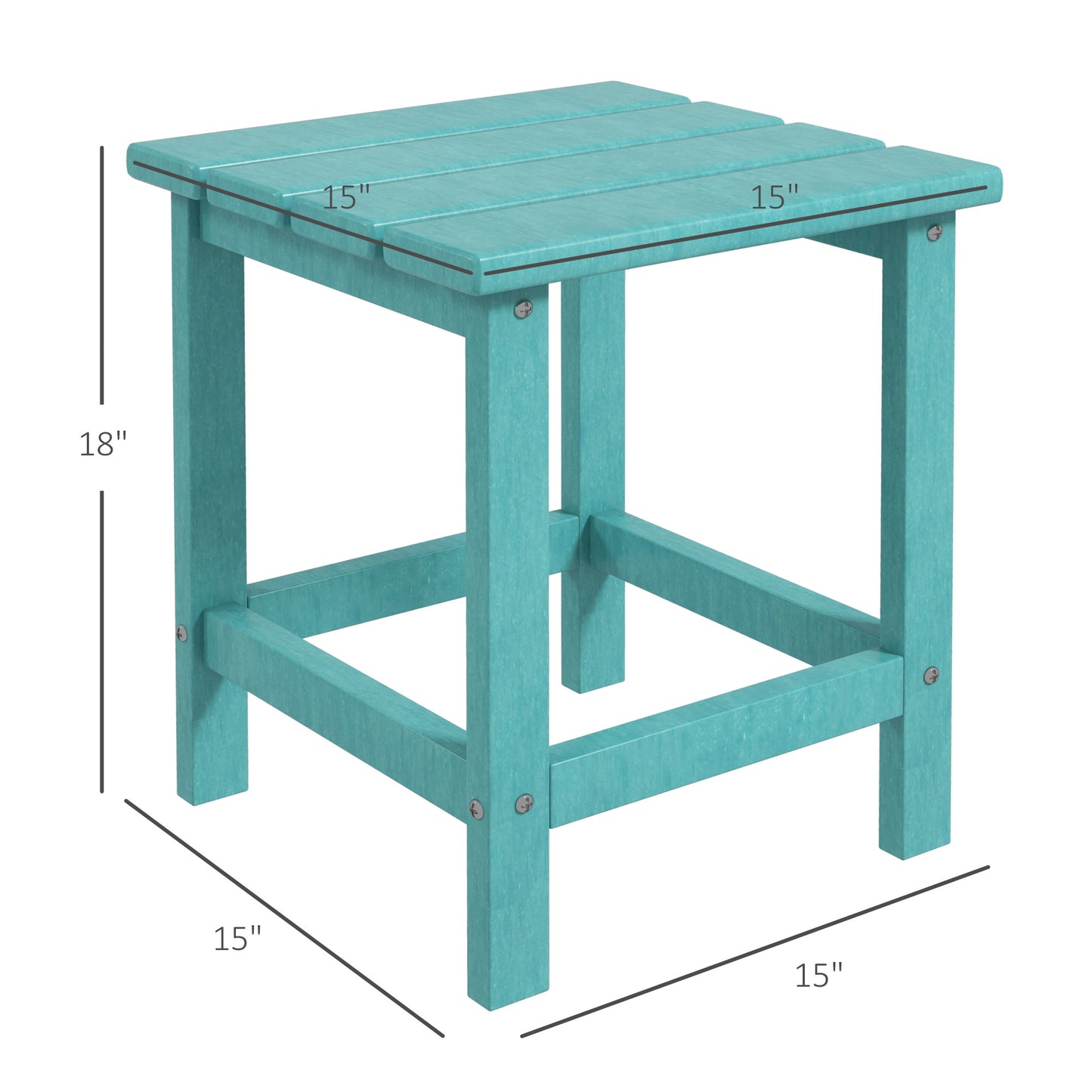 15" Outdoor Side Table - HDPE Plastic for Adirondack Chairs - Green