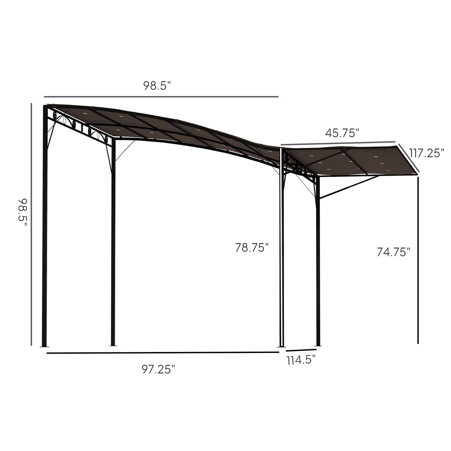 Outdoor Pergola and Patio Gazebo - Brown Canopy