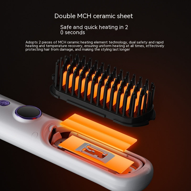Wireless USB Curling Iron - Straightening & Curling Hair Tool with Negative Ion