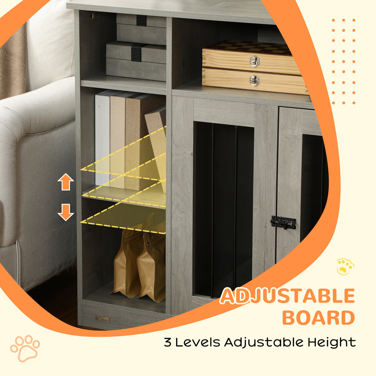 47-Inch Dog Crate Furniture with Storage & Lockable Door for Medium & Large Dogs