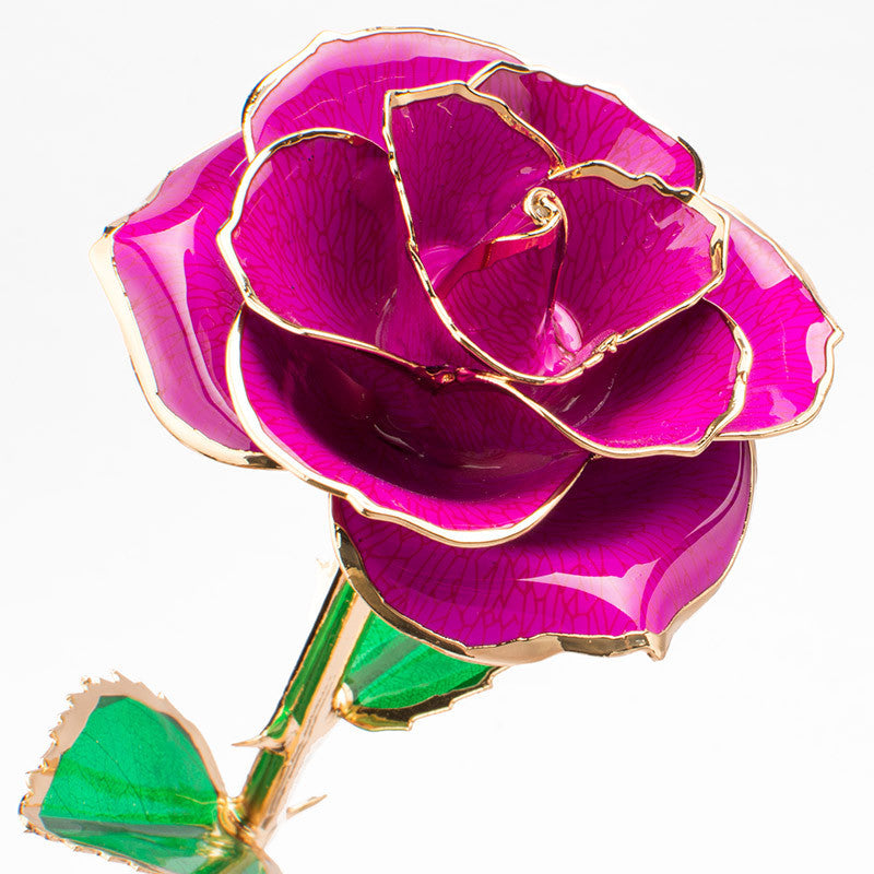24K Gold-Plated Decorative Rose Flower Gift Box for Valentine's Day & Special Occasions