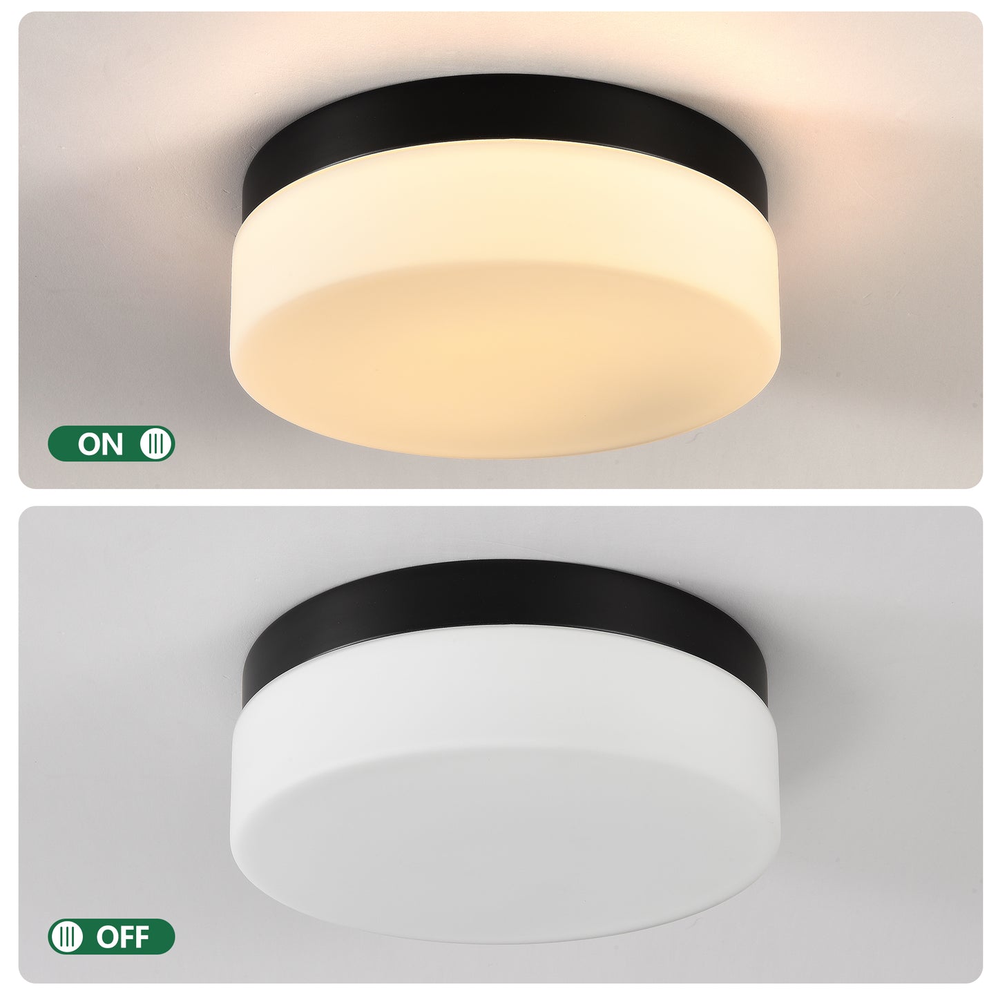 24W LED Flush Mount Ceiling Light Fixture - 12 Inch Round Lamp