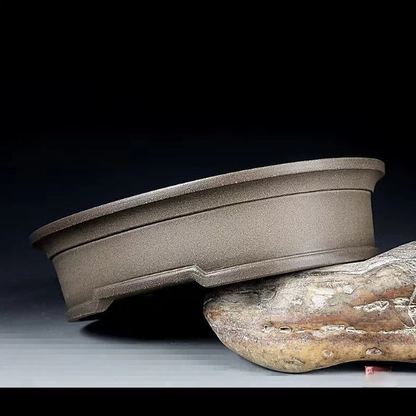 Purple Sand Bonsai Flower Pot - Rustic Floor-Standing Garden Planter 25x21x6.3CM