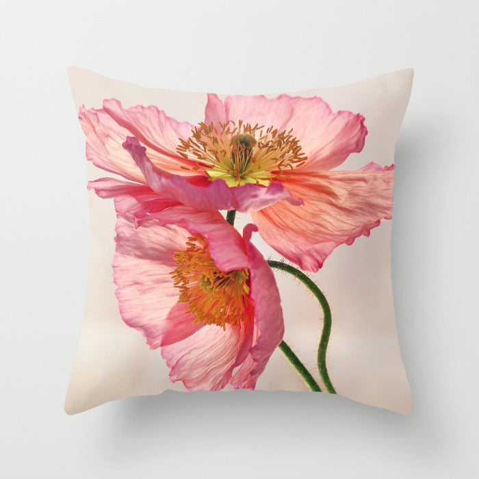 Simple Flower Pillow Cover 45x45cm Modern Cushion Case Polyester