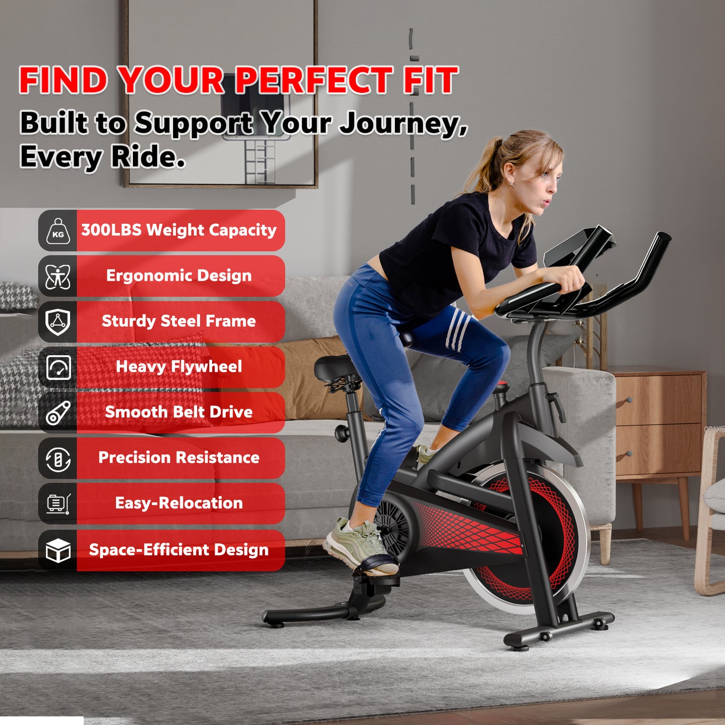 Adjustable Magnetic Resistance Exercise Bike with Tablet Mount