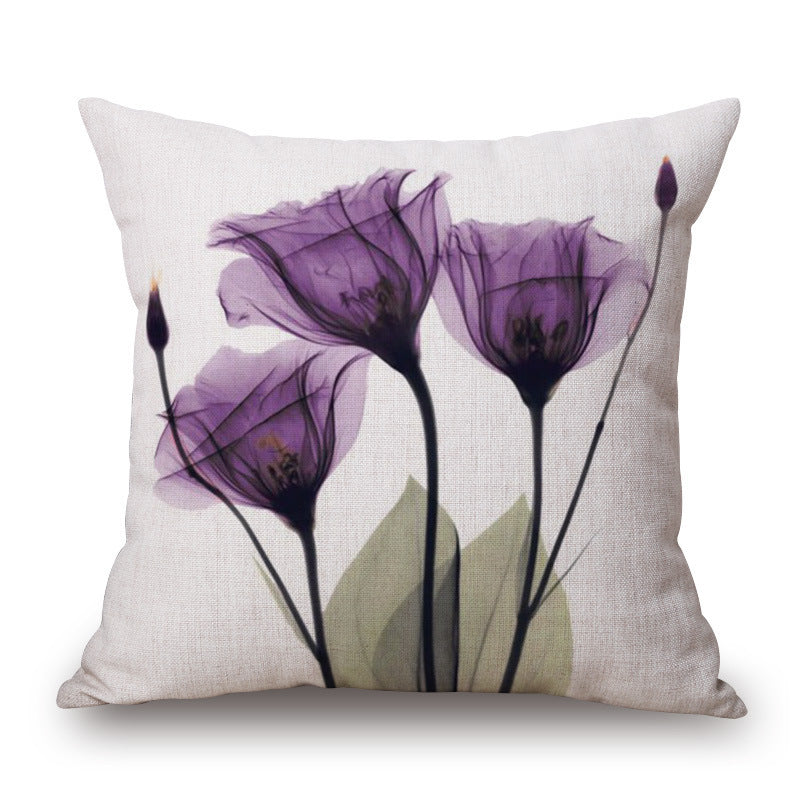 Blue Tulip Linen Pillow Cover for Sofa, Car & Home Decor 40x40cm or 45x45cm