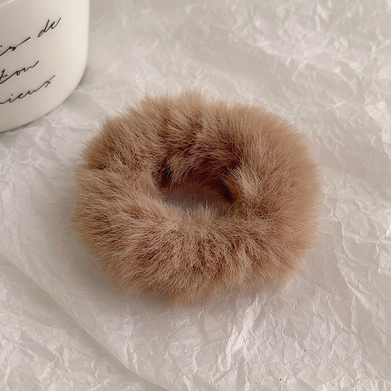 Cute Plush Elastic Hair Scrunchie - Soft Large Intestine Style Hair Band