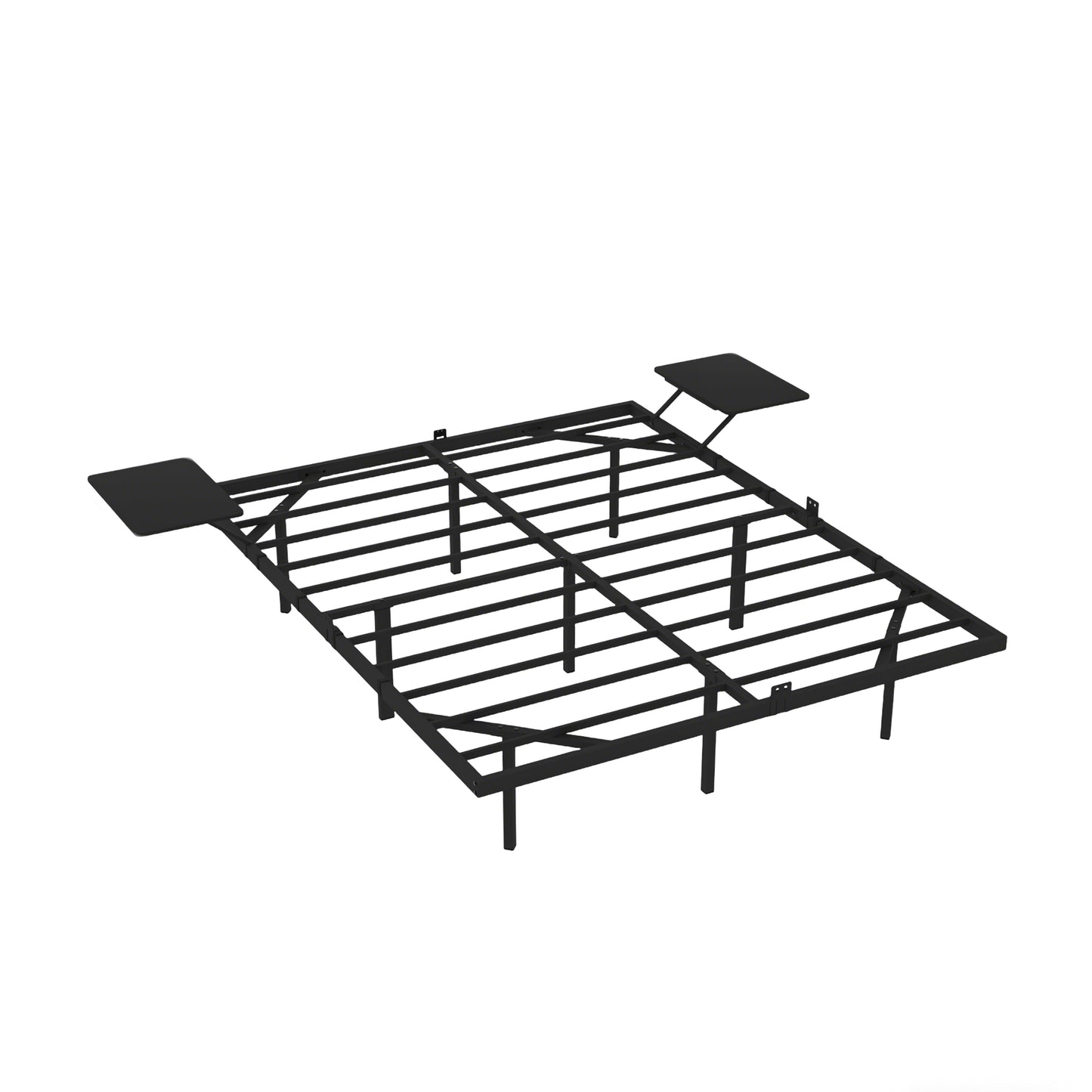 Queen Size Heavy Duty Metal Bed Frame with LED Light - Black