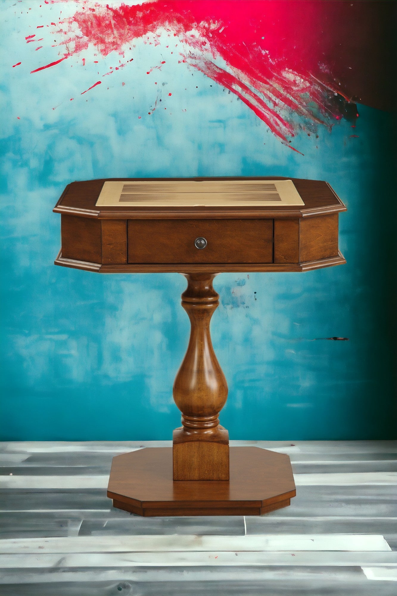 Bishop Cherry Finish Reversible Chess & Checker Game Table