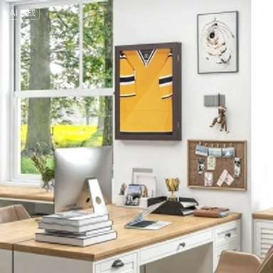UV-Resistant Sports Jersey Display Case - Brown Frame