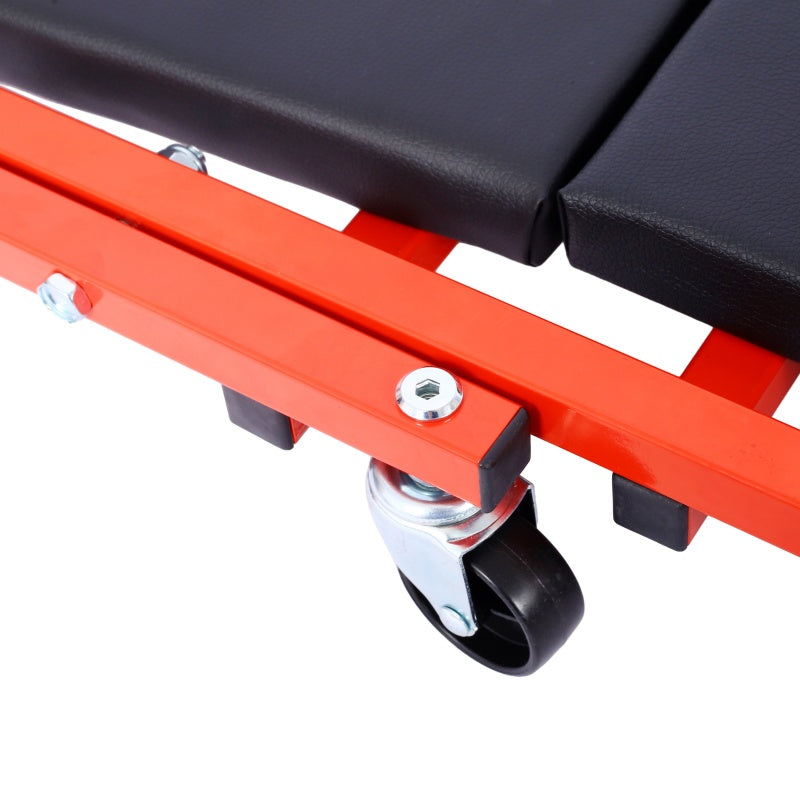 36-Inch Mechanic Creeper Seat - 2-in-1 Garage Tool, Supports 300 Lb, Red