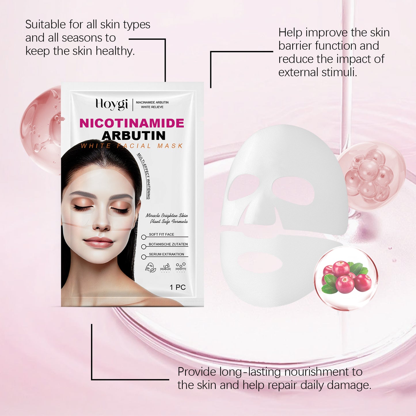 Nicotinamide Arbutin Moisturizing Facial Mask - Brightening & Firming