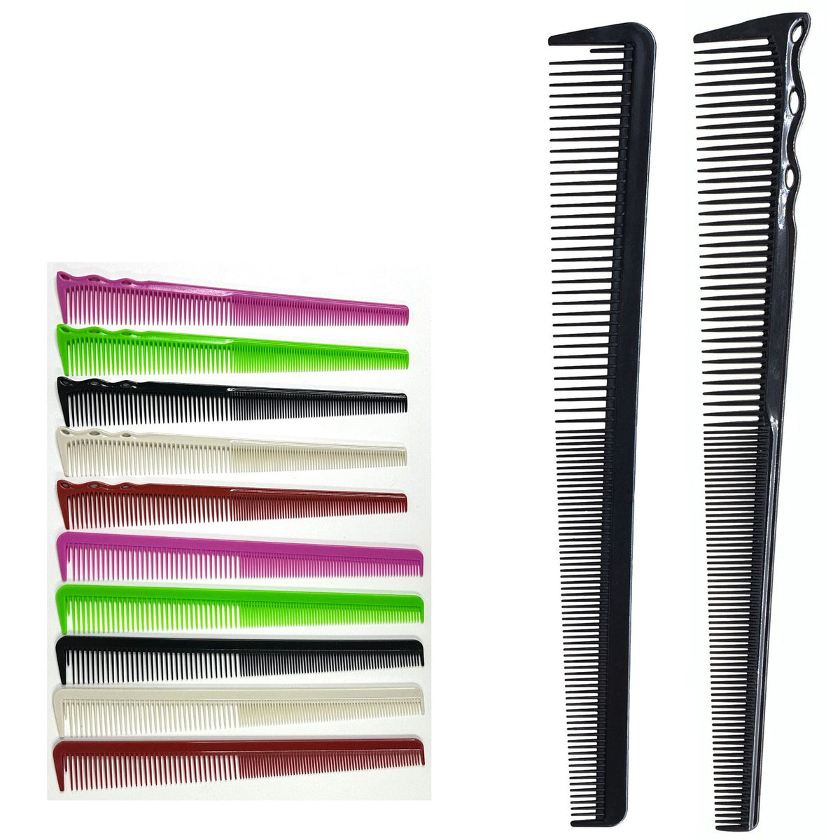 Double-Ended Hair Comb with Fine & Coarse Teeth - Multiple Colors