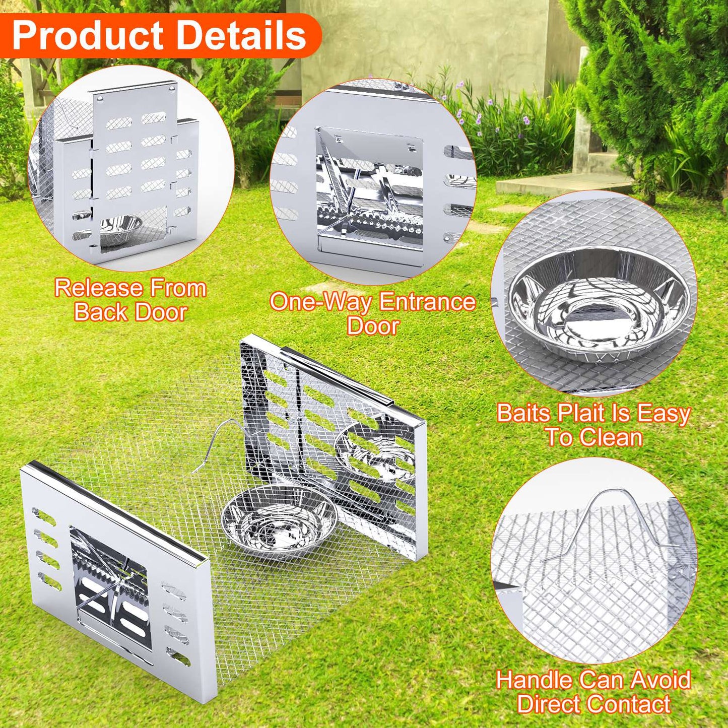Humane Rat Trap - 2 Pack Automatic Live Mouse Cage Traps