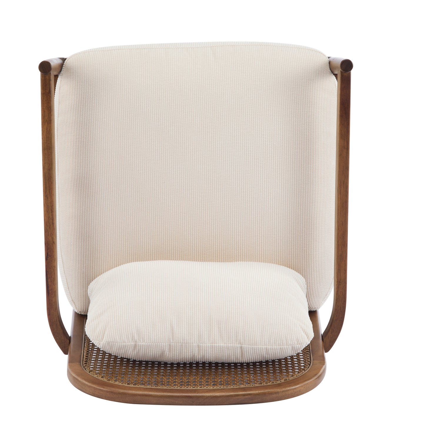 Mid-Century Modern Accent Chair Set - Light Brown & Beige Stripe