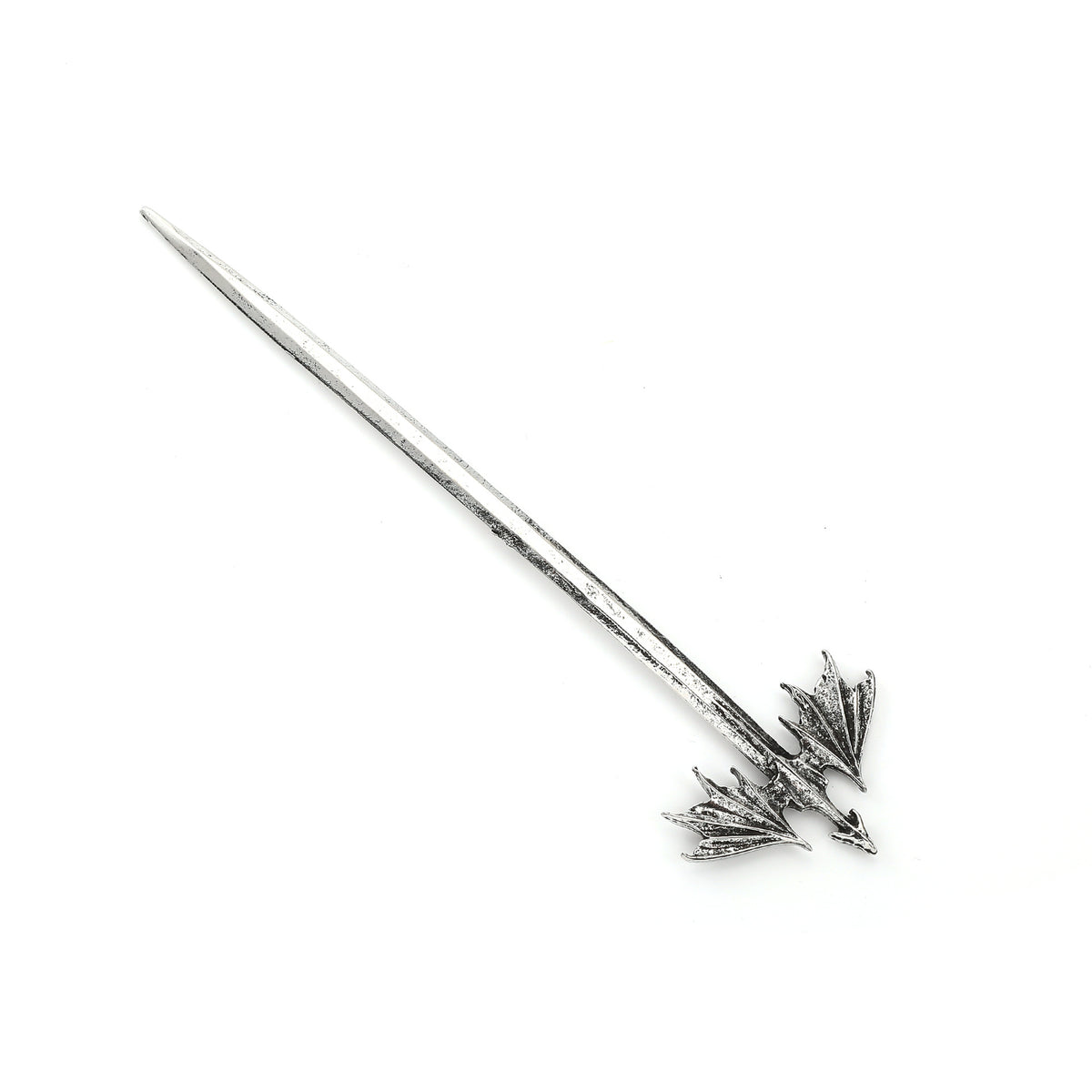 Retro Pterosaur Hair Stick Silver