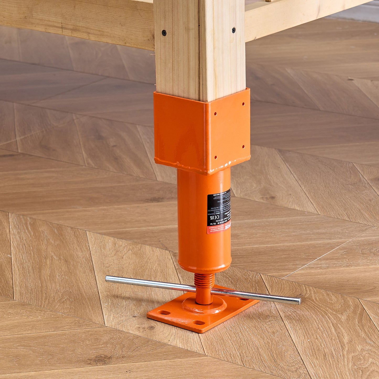 Heavy-Duty Adjustable Floor Jack Stand for House Leveling - 4x4 Roof Support