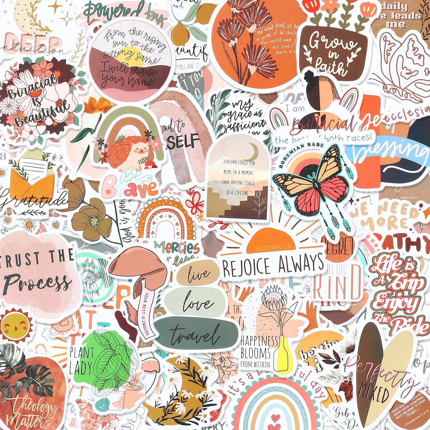 Inspirational Bible Verse Stickers - 100 Unique Boho Designs