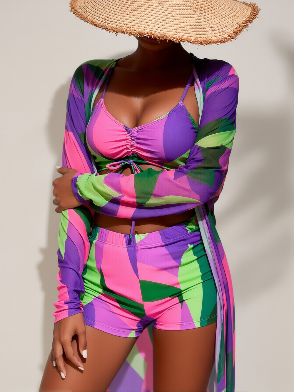 Women's Casual Two-Piece Swimsuit Set - Multiple Sizes