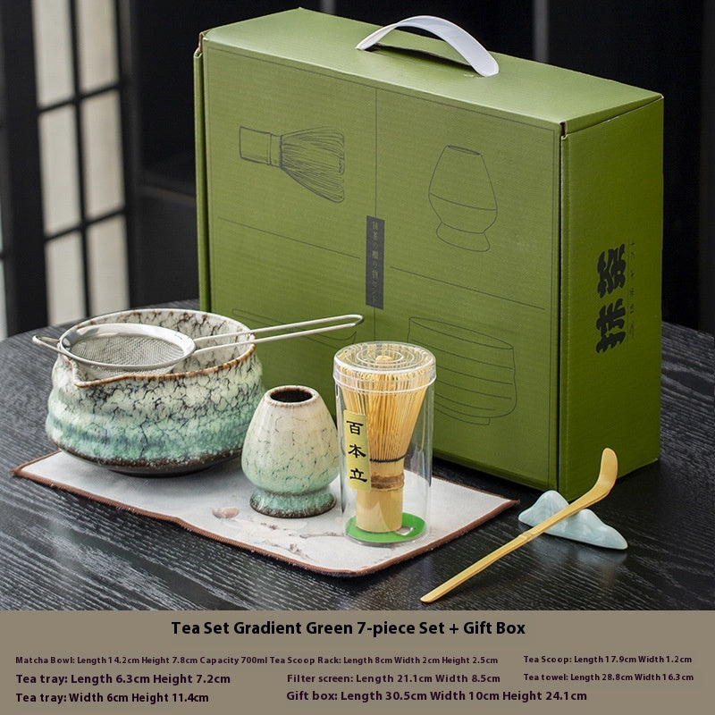 Japanese Style Matcha Bowl Set with Whisk and Accessories - Ceramic Tea Ceremony Kit