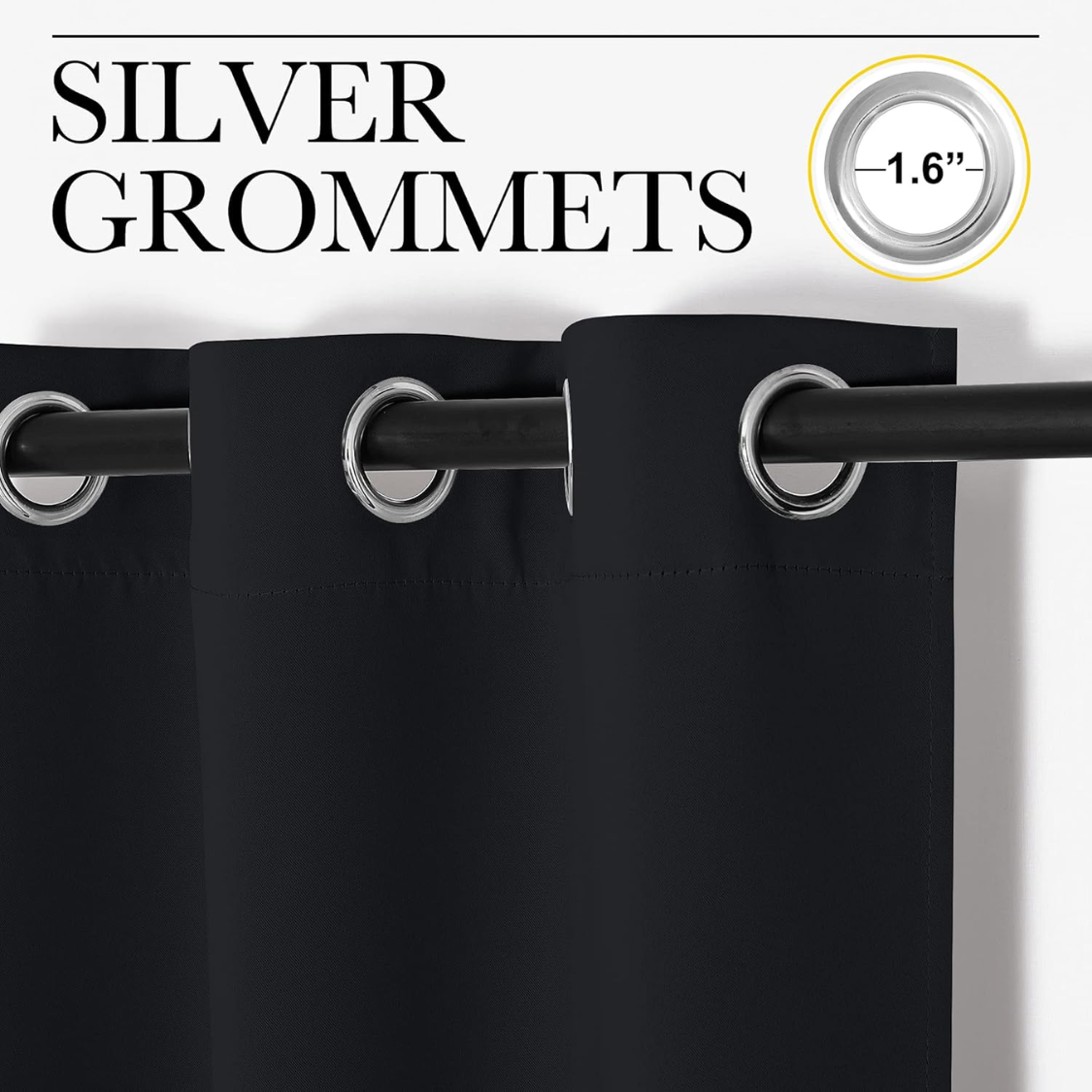 Blackout Curtains - Thermal Insulated Grommet Panels, 42"x63"