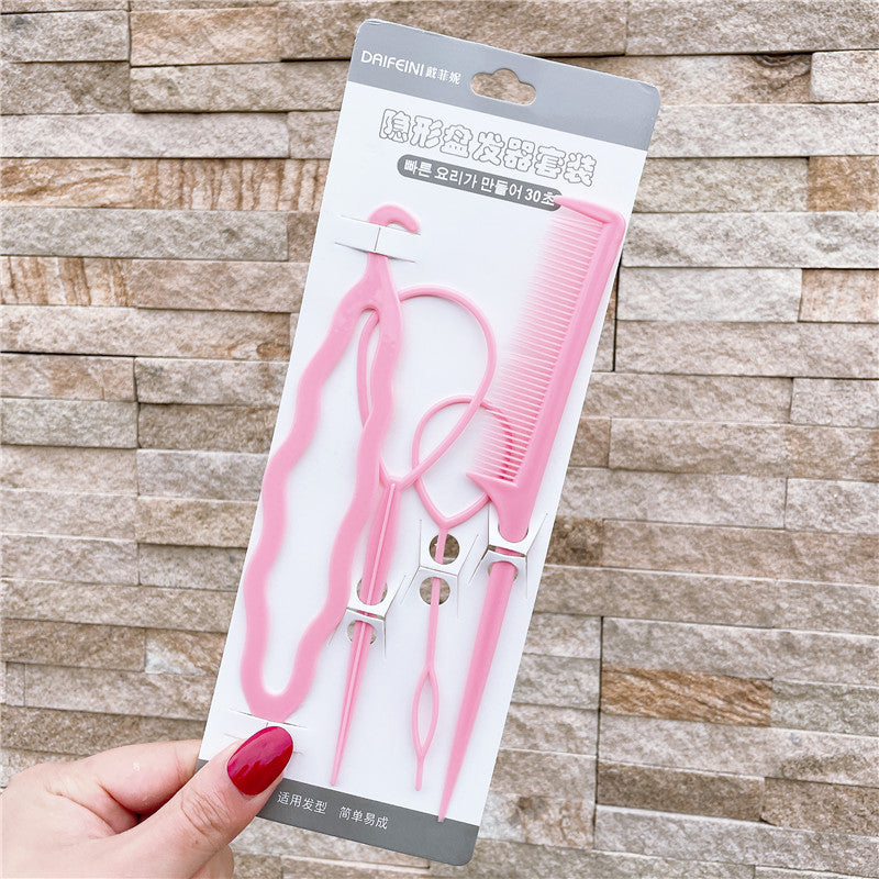Plastic Comb Pattern Design Hair Pulling Needle Ball Head Hair Curler - Multi Colors