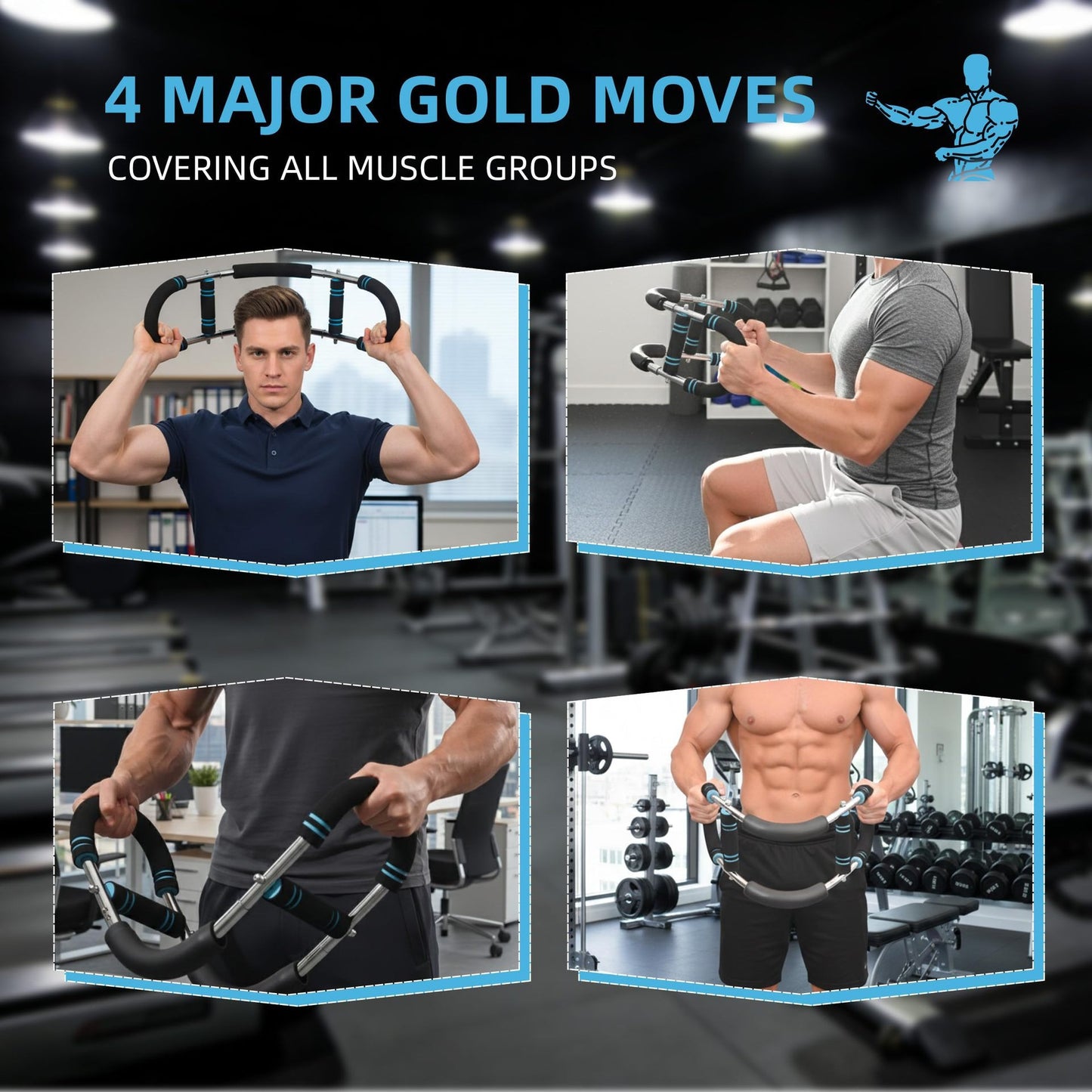 Three-Hole Arm Training Resistance Bar for Home Workouts