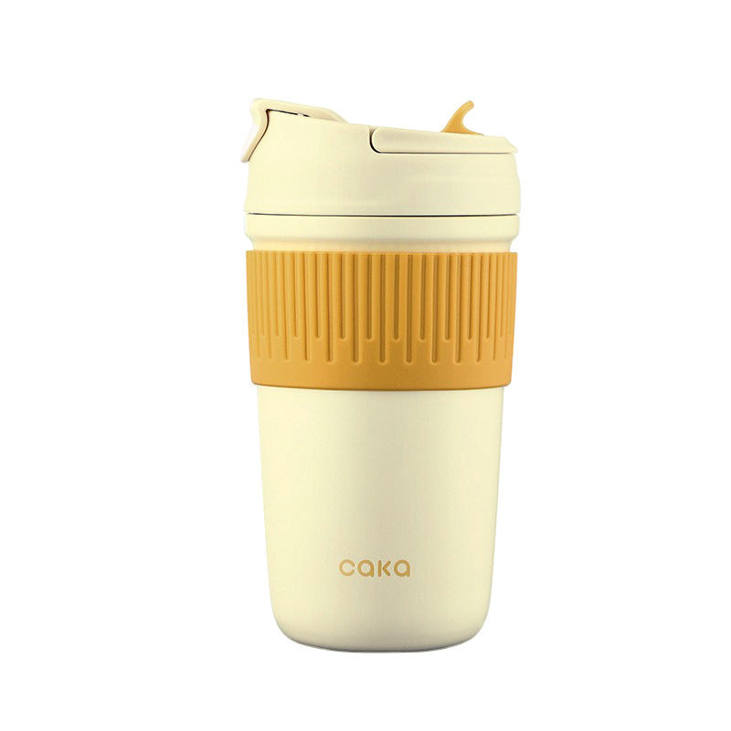 Handheld Ceramic Stainless Steel Insulated Cup - Large Capacity Drinkware