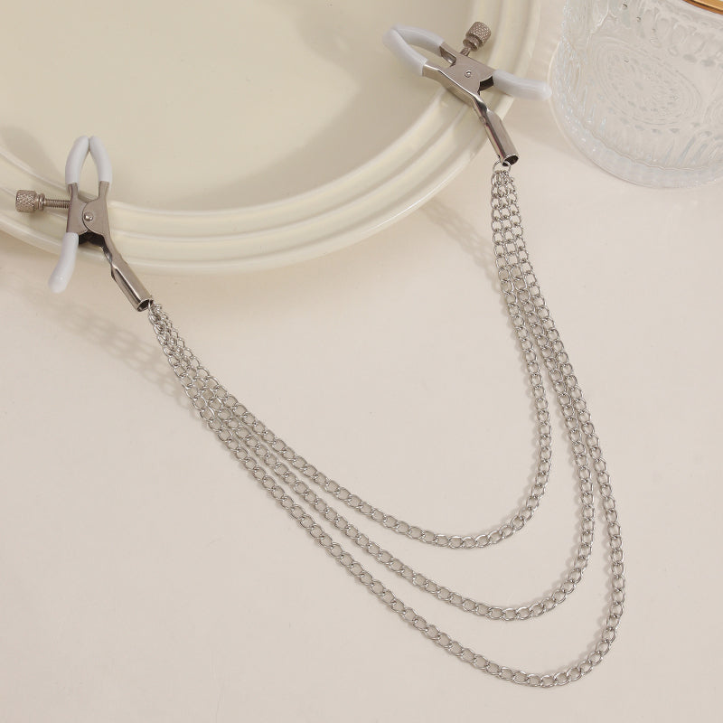 Minimalist Metal Body Chain for Women - Nipple Chain with Tassels for Parties & Nightclubs