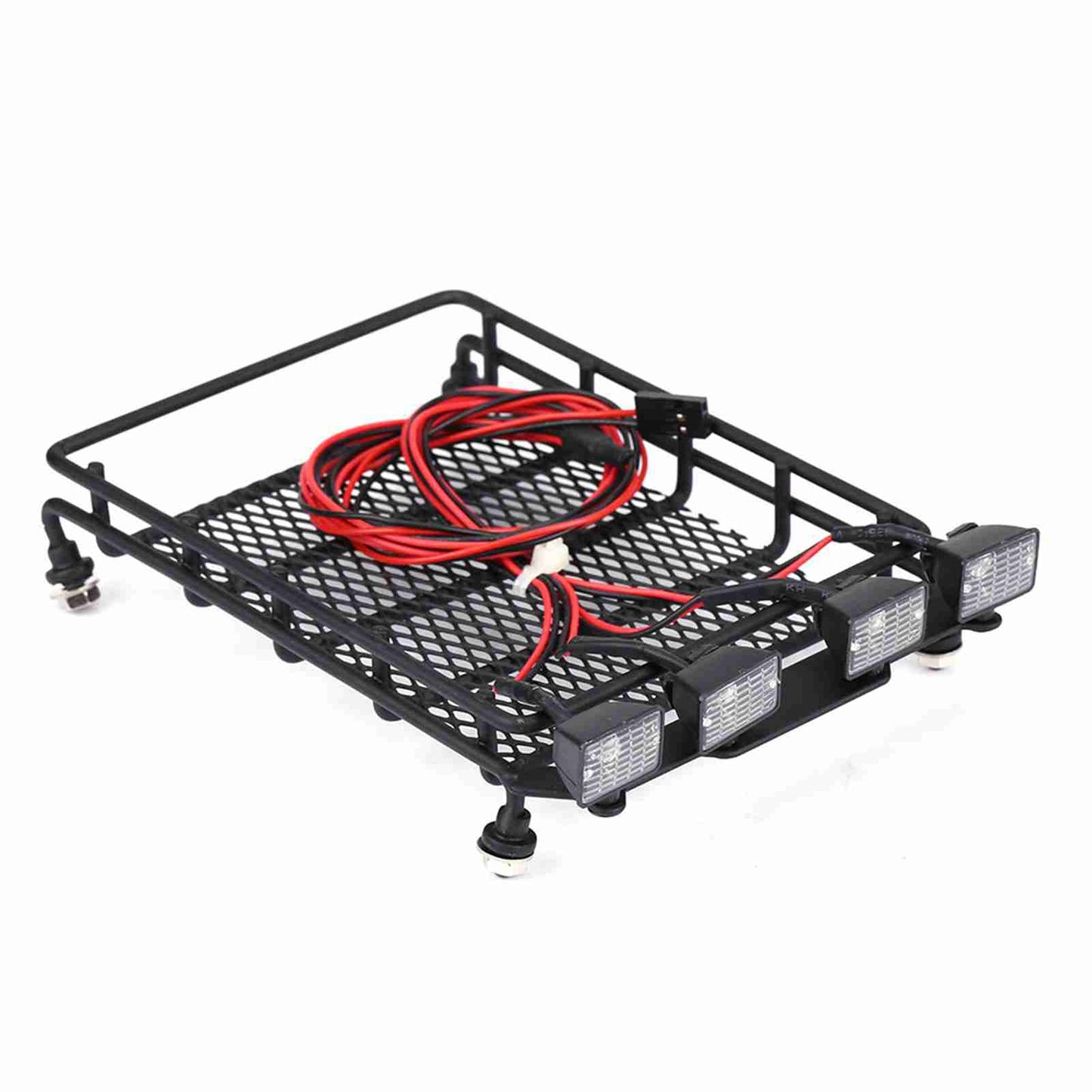 Middle Size Roof Rack Luggage With LED Lights Quadrate For SCX10 1/10
