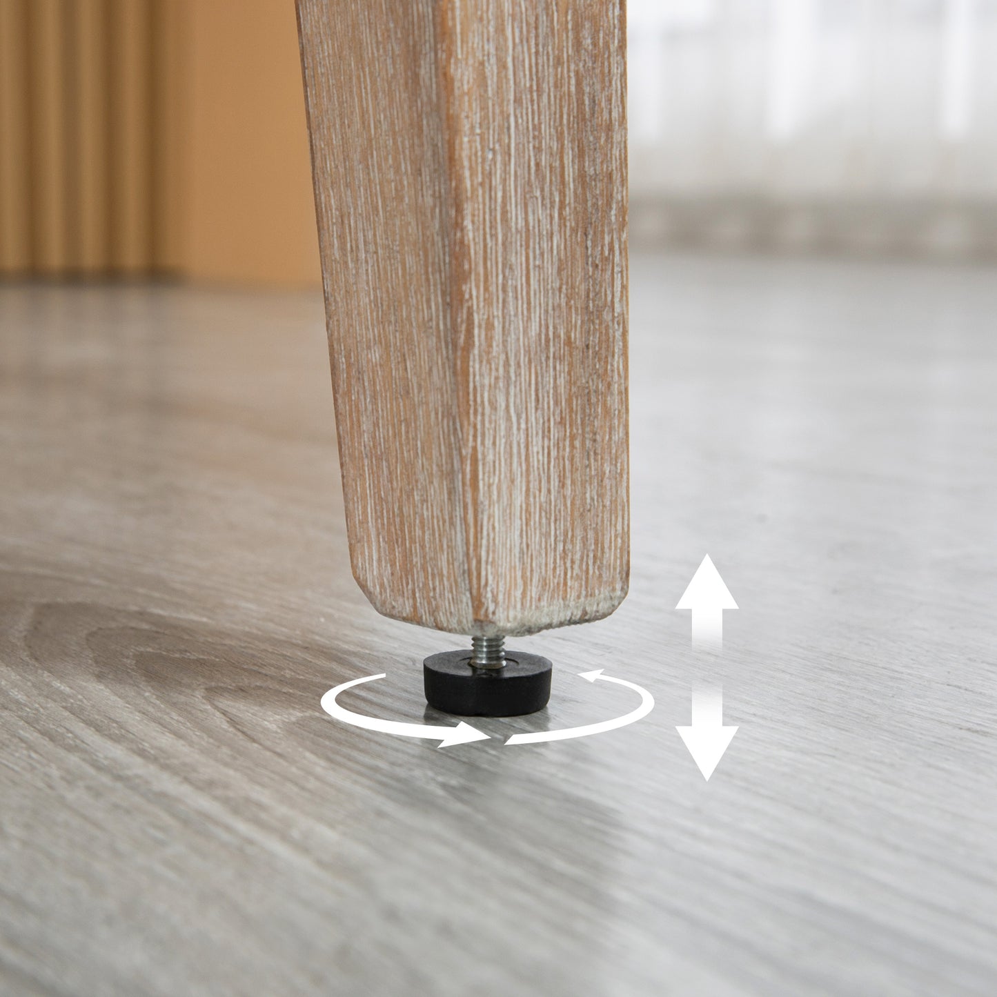 Counter Height Bar Stools Set of 2 - Beige Linen Fabric