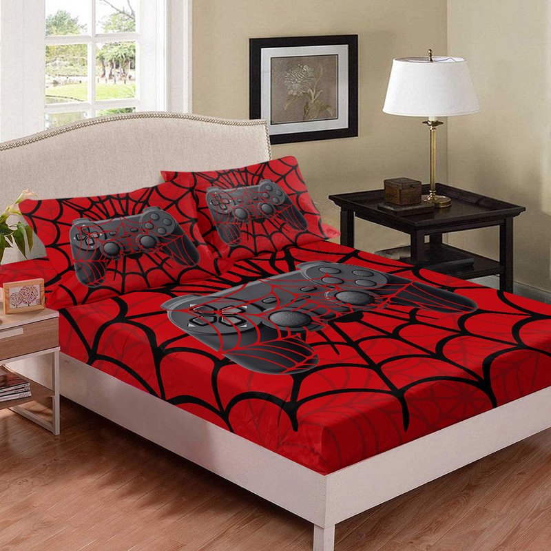 3PCS Microfiber Fitted Bed Sheet Set Deep Pocket Bedding with Pillowcases