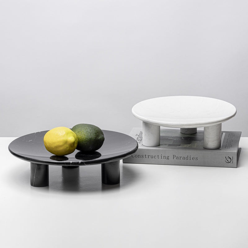 Minimalist Marble Fruit Bowl - Modern High-Foot Kitchen Decor