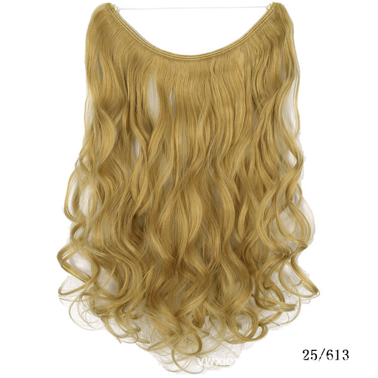 Seamless Hair Extension Wig Set for Women - High-Temperature Fiber, Multiple Colors
