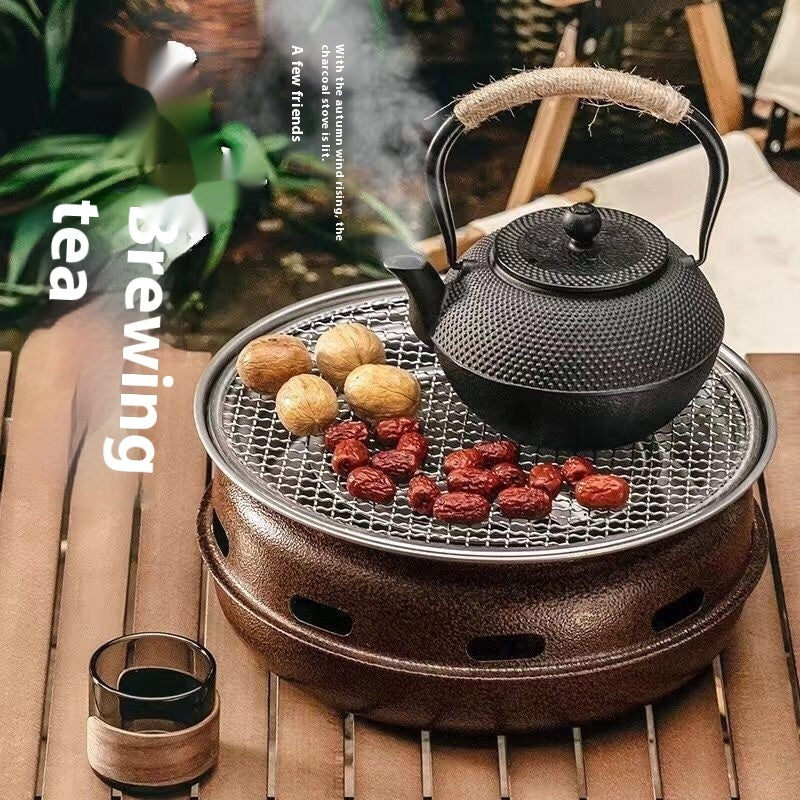 Portable Charcoal Grill Oven - Smoke-Free Outdoor Barbecue for 3-5 People