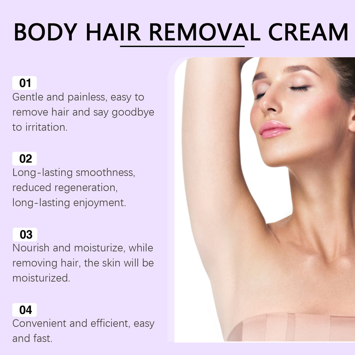 Gentle Body Hair Removal Cream - 100g with Scraper