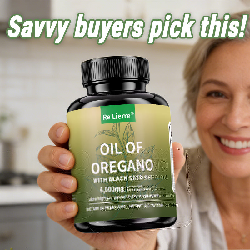 Oregano Oil & Black Seed Oil Capsules - 6000mg Herbal Supplement - 60 Count