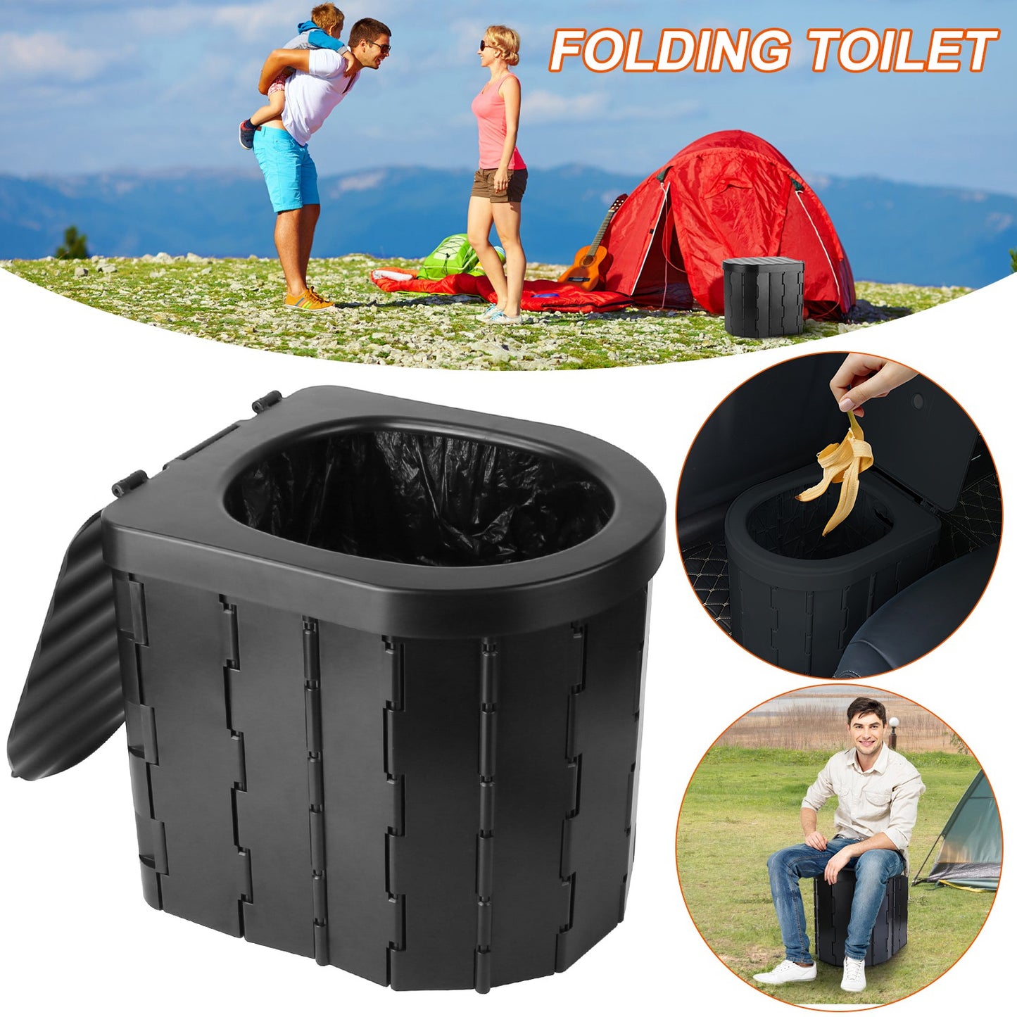 Foldable Portable Toilet for Camping, Hiking & Travel - Multiple Packages