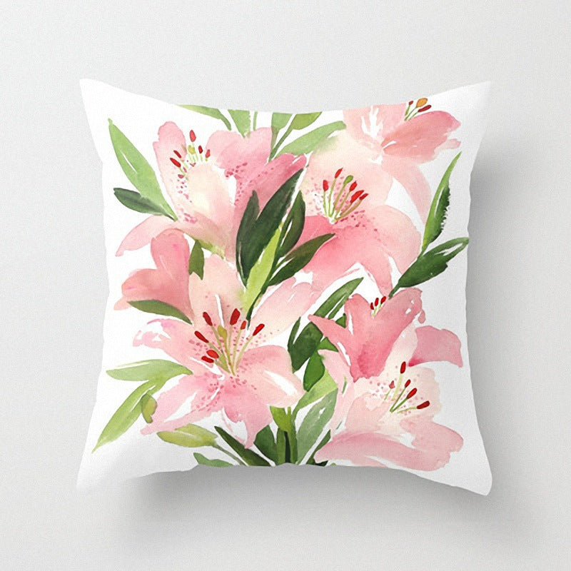 Simple Flower Pillow Cover 45x45cm Modern Cushion Case Polyester